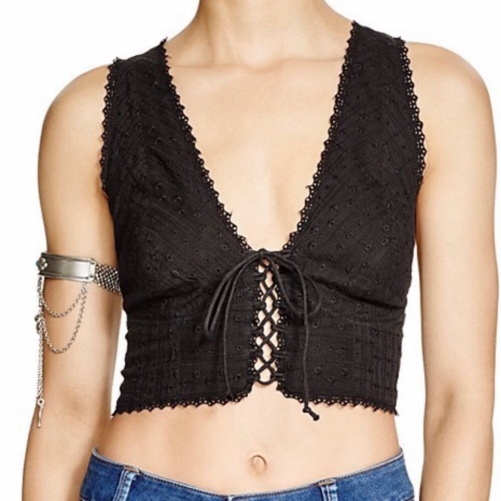 Free People As You Wish Lace Up Top